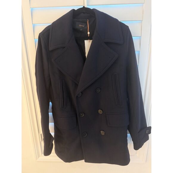 Quince Italian Wool Peacoat Cadet Blue Men's Large NWT - Picture 10 of 16